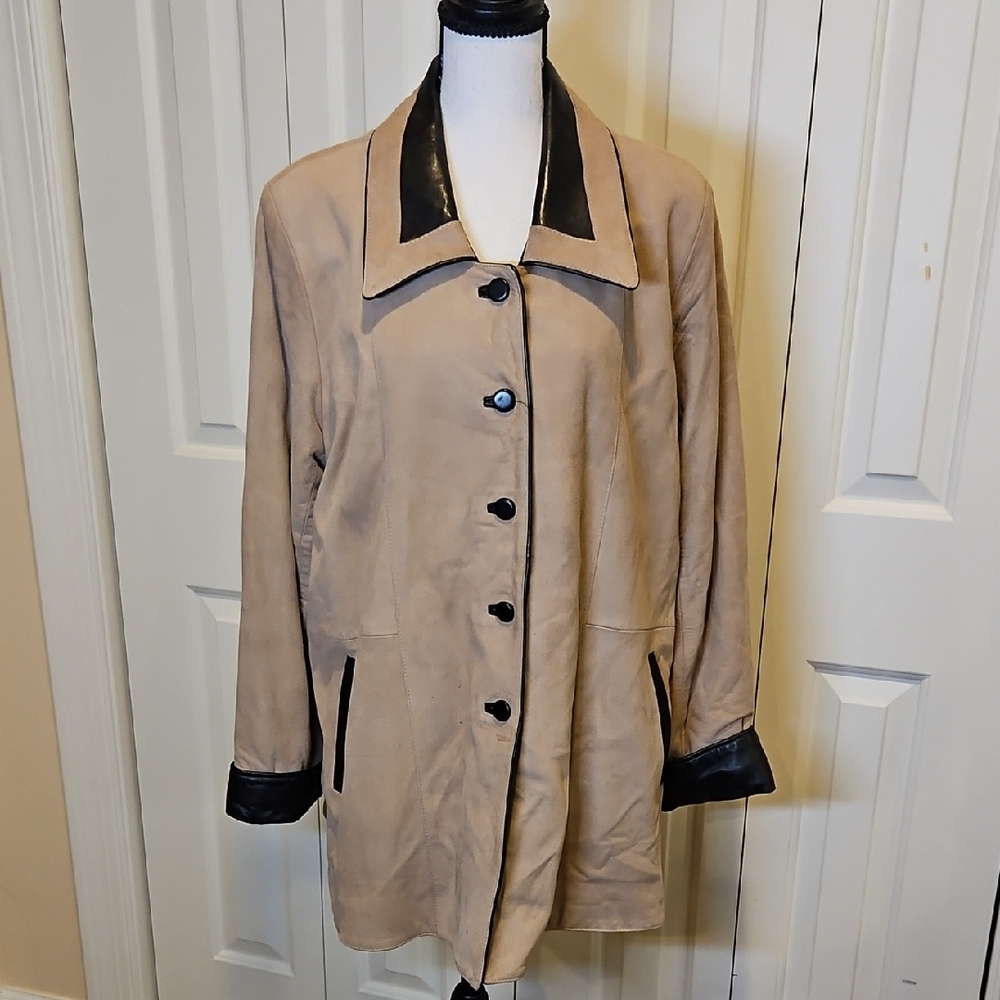 BONZ LEATHER JACKET LAMB SKIN Tan Brown Bonzo Coat MADE IN AUSTRALIA vintage M